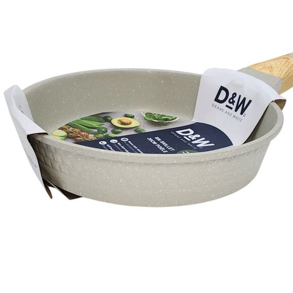 D&W Deane and White Cookware 11in Nonstick Skillet Frying Pan Greige Speckled - Picture 6 of 15